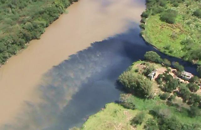 Foto aérea do final do ano passado demonstrou poluição no Rio dos Sinos