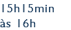 15h15min às 16h