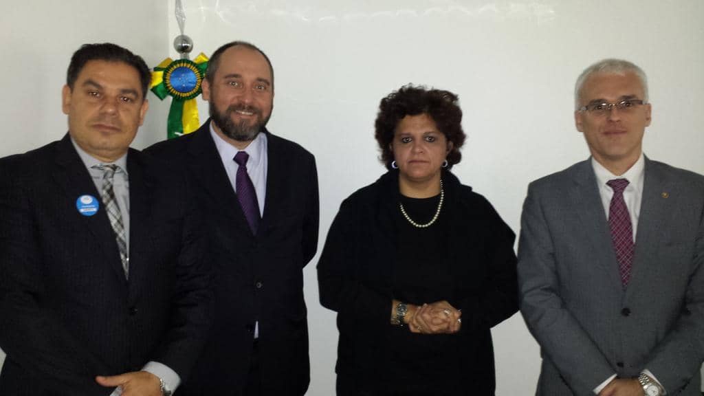 Marcelo Dornelles, Luis Inácio Adams, Izabella Teixeira e Alexandre Saltz durante encontro