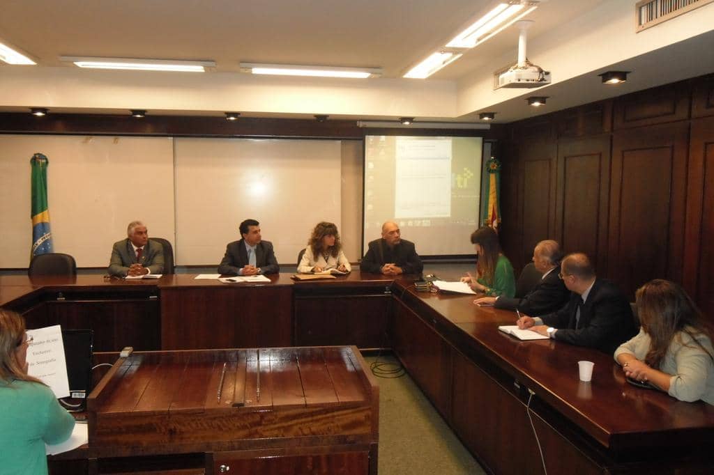 Integrantes do Grupo Executivo durante o encontro desta terça-feira