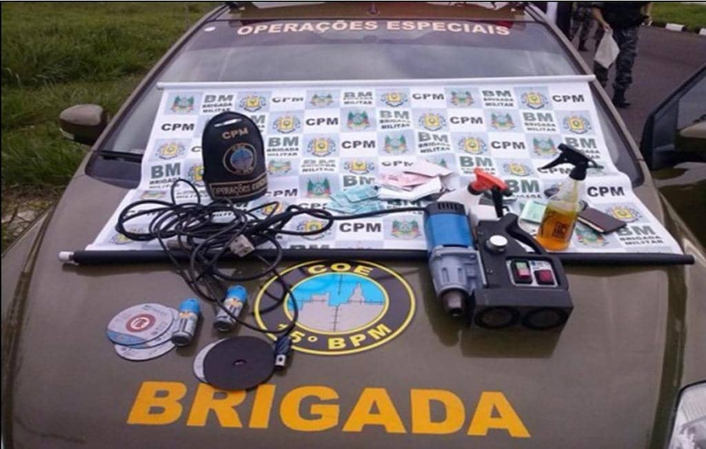 Ladrões foram presos durante arrombamento a caixa eletrônico