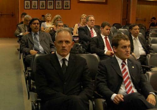 Bortolloto e Dallazen durante audiência pública