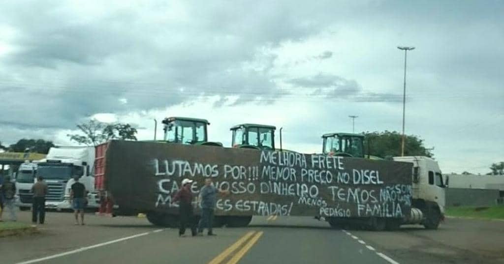 Um dos protestos em uma das rodovias estaduais