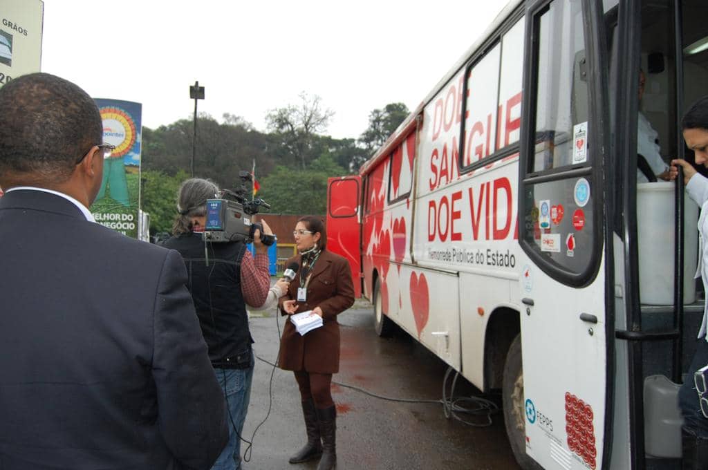 Ônibus do Hemorgs recebeu doadores no Parque de Exposições Assis Brasil