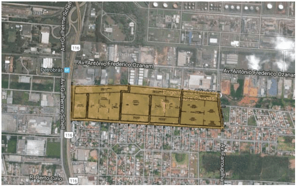 Localização do empreendimento  (Imagem: Relatório de Estudo de Impacto de Trânsito)