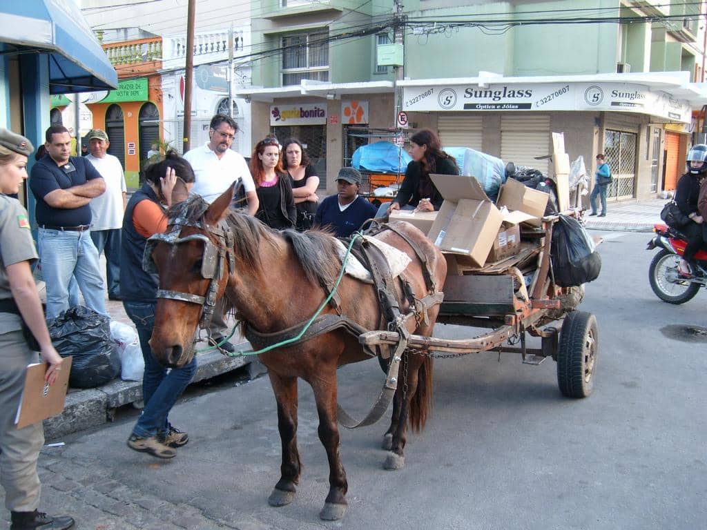 Charretes no centro da cidade