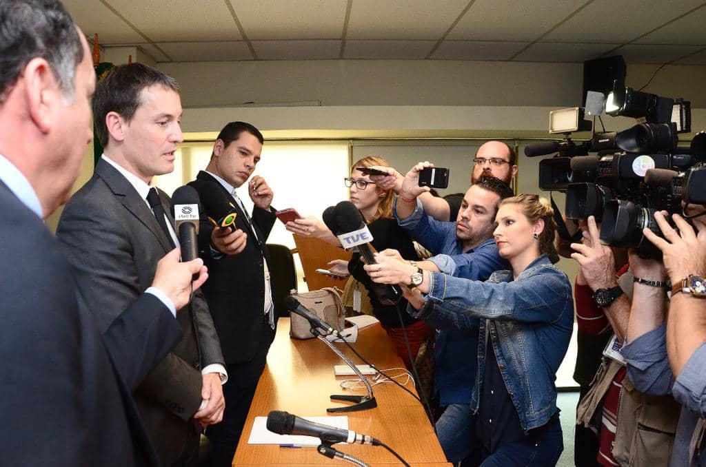 Fabiano Dallazen durante entrevista coletiva