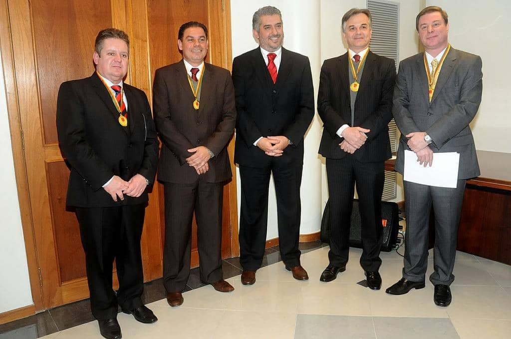 Da Camino com os homenageados: Ranolfo Vieira, Marcelo Dornelles, Daniel Rubin e Ivory Coelho Neto
