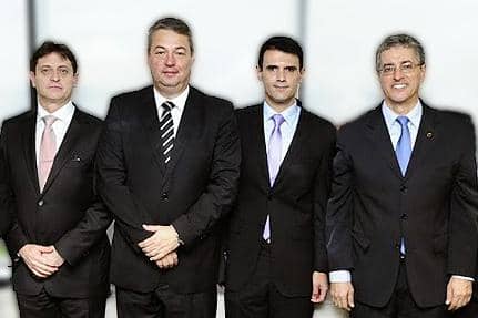 Eduardo de Lima Veiga com os três eleitos