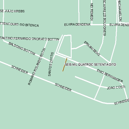 A rua Marcelo Küfner indicada no mapa pelo número 6478