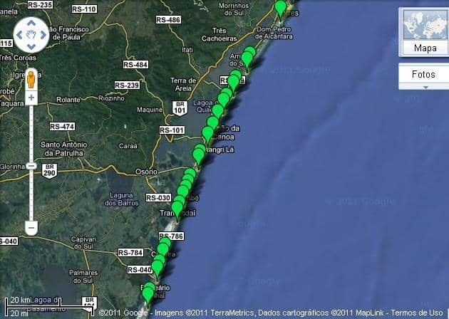 Mapa indica demarcações acordadas por surfistas e pescadores