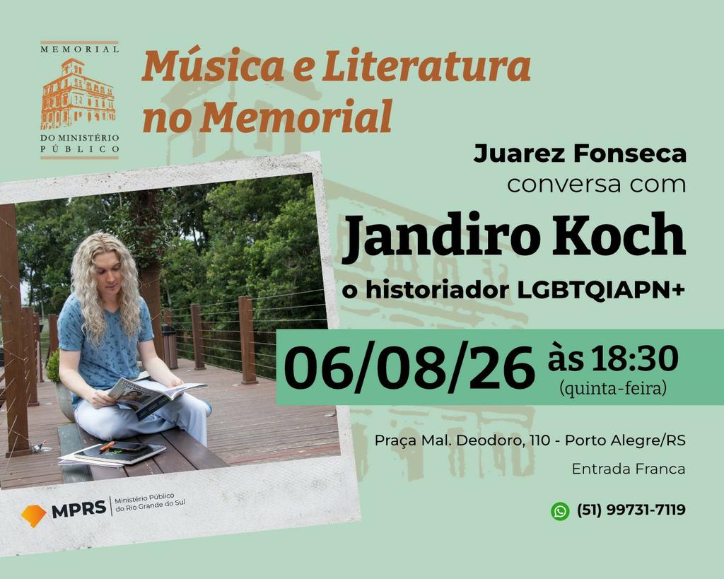 Jandiro Koch leva história, memória e literatura ao projeto “Música e Literatura no Memorial”