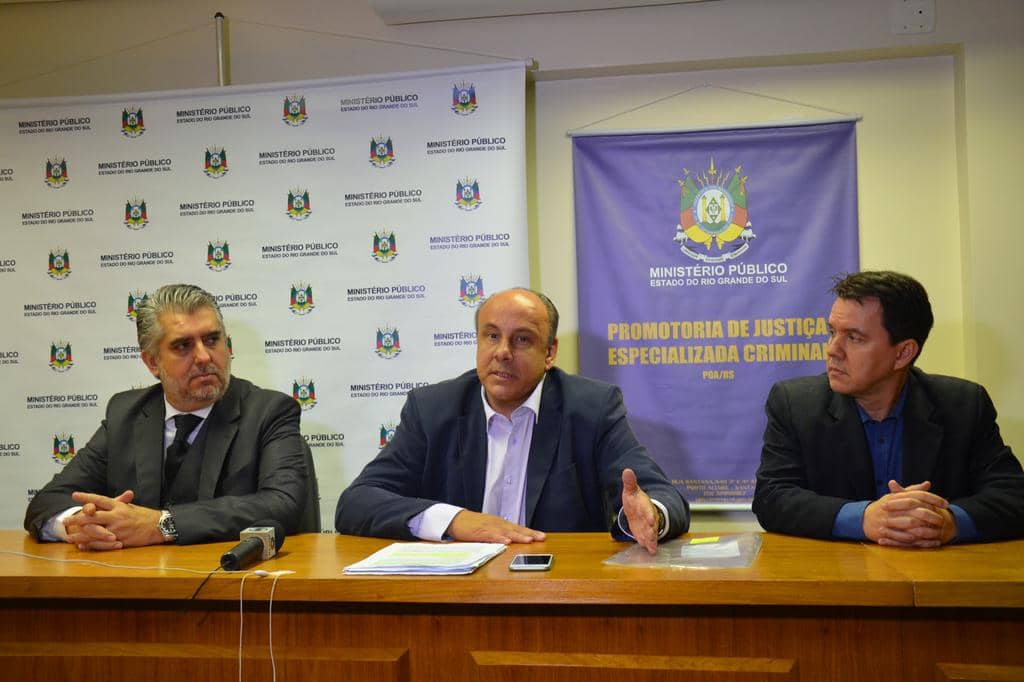 Geraldo Da Camino, Mauro Rockembach e José Seabra durante a coletiva
