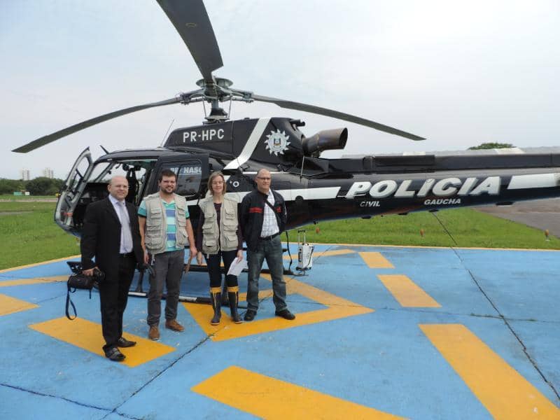 Equipe que participou do sobrevoo