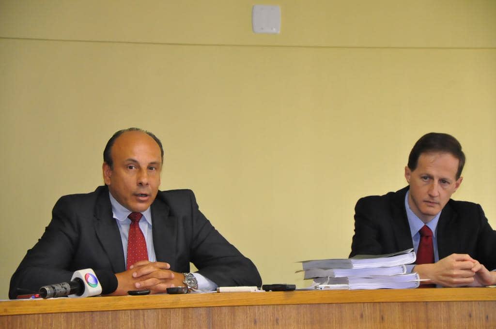 Mauro Rockenbach e Rodrigo Zilio na coletiva