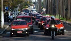 Taxistas fizeram manifestação por morte de colega